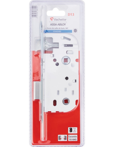 Serrure à encastrer bec de cane à condamnation axe 40mm - Assa Abloy