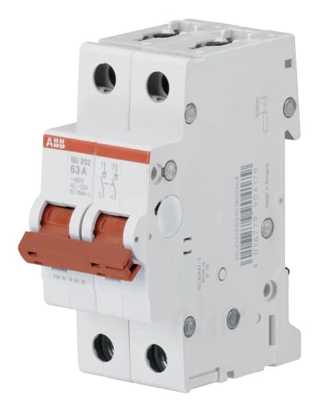 Interrupteur modulaire bipolaire SD202 2P à vis 63A - ABB