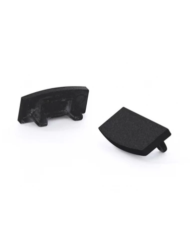 capuchon en aluminium pour ruban led sl7 - sans trou de câble - noir