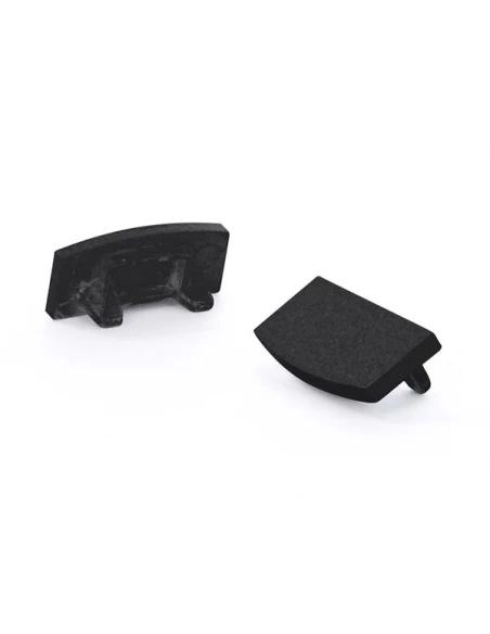 capuchon en aluminium pour ruban led sl7 - sans trou de câble - noir