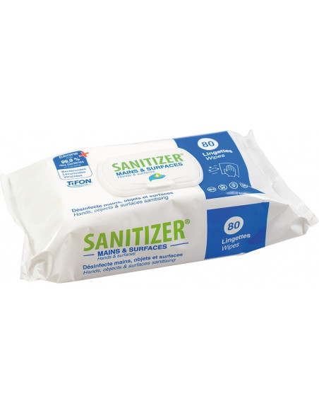 Lingettes désinfectantes mains & surface par 80 - MP HYGIENE