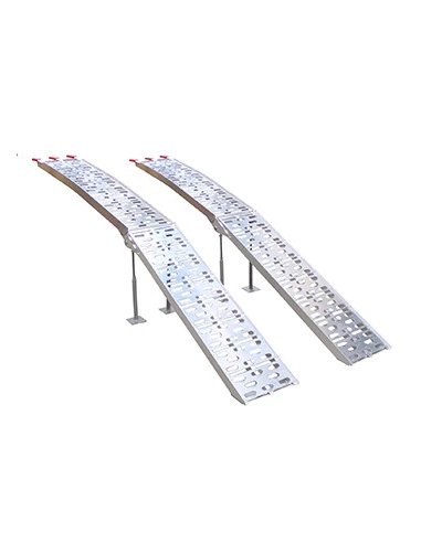 Jeu de 2 rampes courbées pliables en alu L: 226 cm, l: 30 cm, longueur pliée: 116 cm, livrée avec 4