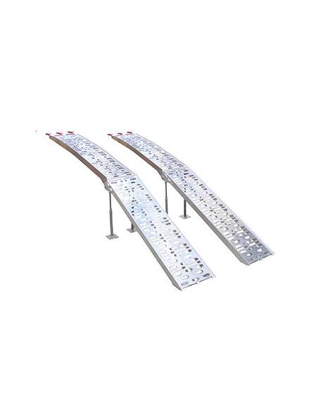 Jeu de 2 rampes courbées pliables en alu L: 226 cm, l: 30 cm, longueur pliée: 116 cm, livrée avec 4