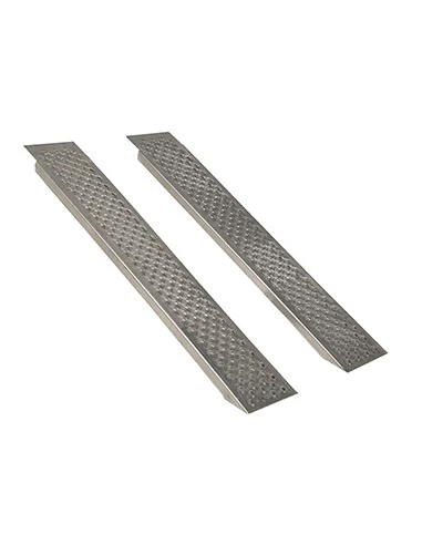 Jeu de 2 rampes droites aluminium L: 200cm l: 20 cm, profil antidérapant d'une capacité maximum de 4