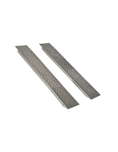 Jeu de 2 rampes droites aluminium L: 200cm l: 20 cm, profil antidérapant d'une capacité maximum de 4