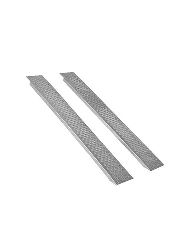 Jeu de 2 rampes droites aluminium L: 150cm l: 20 cm, profil antidérapant d'une capacité maximum de 4