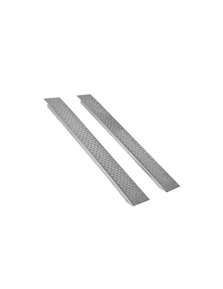 Jeu de 2 rampes droites aluminium L: 150cm l: 20 cm, profil antidérapant d'une capacité maximum de 4