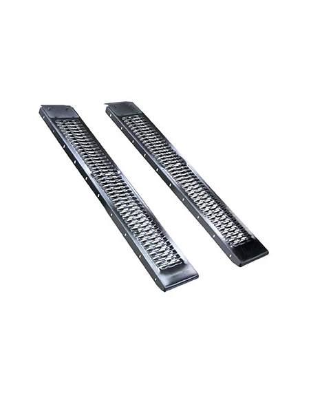 Jeu de 2 rampes droites en acier L: 150cm l: 23cm, profil antidérapant d'une capacité maximum de 450