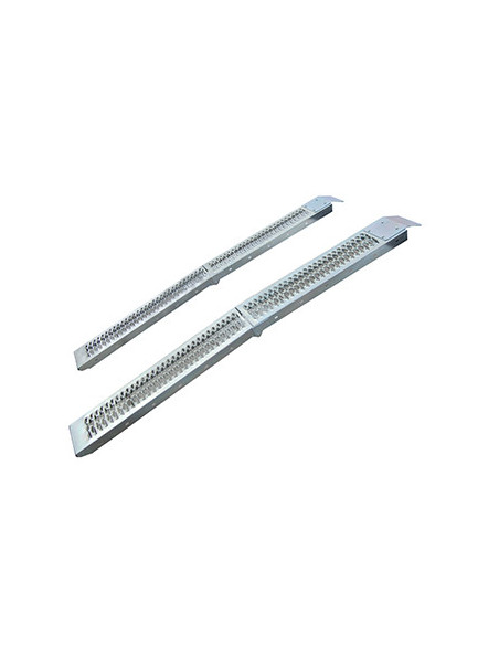 Jeu de 2 rampes droites et pliables en acier L: 193cm l: 25cm, profil antidérapant d'une capacité ma