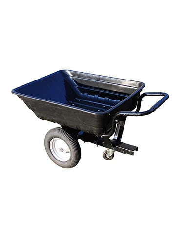 Remorque avec benne basculante en polyéthylène convertible charge maximale de 200kg