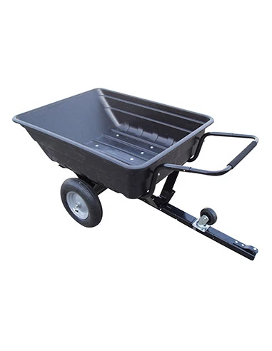 Remorque avec benne basculante en polyéthylène convertible charge maximale de 250kg