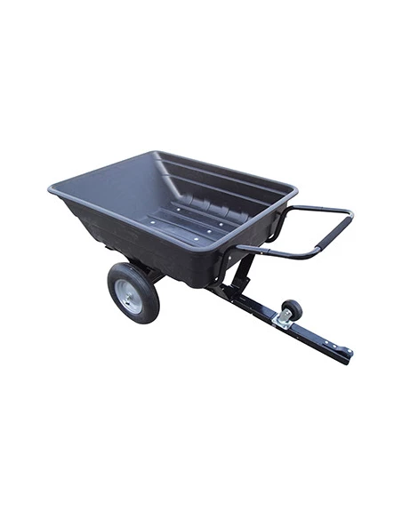 Remorque avec benne basculante en polyéthylène convertible charge maximale de 250kg