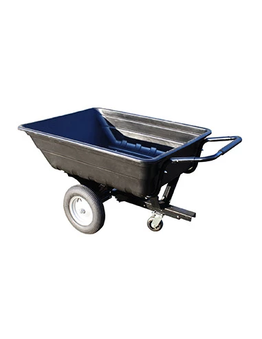 Remorque avec benne basculante en polyéthylène convertible charge maximale de 300kg