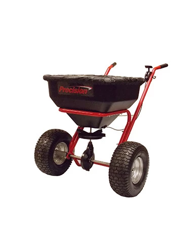 Épandeur rotatif à pousser professionnel capacité maximale de 60 kg épandage de 2,5 à 3,5 m, pneus 1