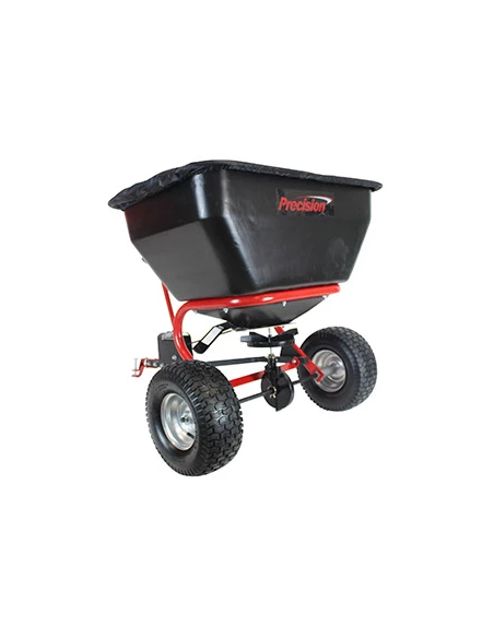 Épandeur rotatif à tracter professionnel capacité maximale de 90 kg avec débit réglable par levier