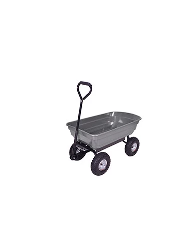 Remorque trainée basculante, équipée de quatre roues 410/350-4 Bac gris (945 x 505 x 210 mm