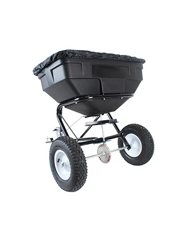 Épandeur rotatif à tracter capacité maximale 56 kg avec débit réglable, largeur d'épandage de 2,5 à