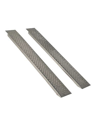 Jeu de 2 rampes droites aluminium L: 250cm l: 26 cm, profil antidérapant d'une capacité maximum de 1