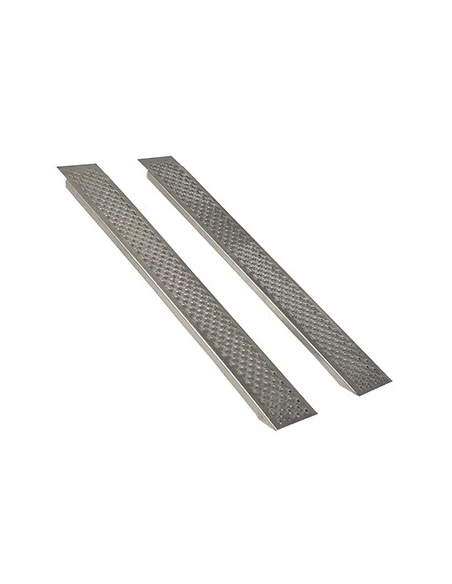 Jeu de 2 rampes droites aluminium L: 250cm l: 26 cm, profil antidérapant d'une capacité maximum de 1