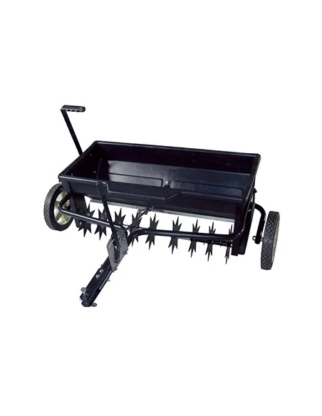 Aérateur autoportée / épandeur en ligne d'une largeur de travail de 80 cm, capacité de 45 kg avec ré