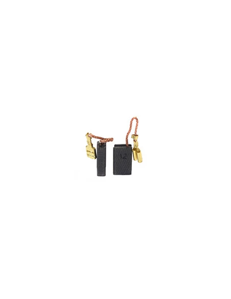Jeu de 2 charbons adaptable pour AEG- ATLAS COPCO, MILWAUKEE, SPIT. Dimensions: 5 x 10 x 16mm.
