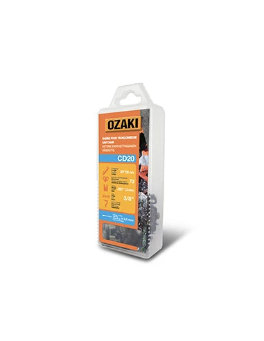 Chaîne de tronçonneuse OZAKI sous coque semi carrée: 3/8'' 050 (1,3mm) 70 entraîneurs ( E70 )