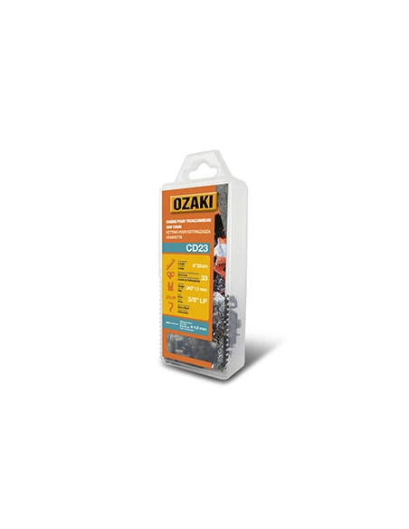 Chaîne de tronçonneuse OZAKI sous coque semi-carrée: 3/8'' LP 043 (1,1mm) 33 entraîneurs ( E33 )