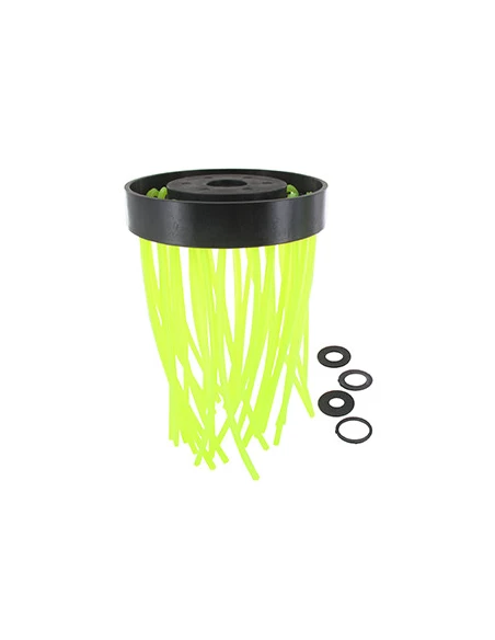 Tête plastique brosse 32 fils nylon, diamètre 120mm, recommandé pour débroussailleuses à partir de 30cc de cylindrées. Accepte f