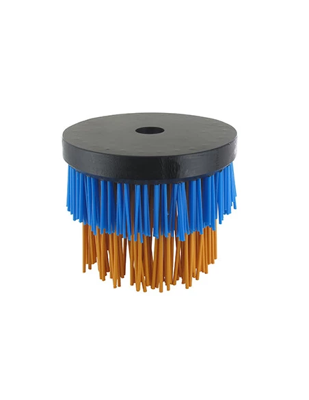 Tête brosse SENSITIV WIKRALON® pour débroussailleuses. Diamètre extérieur 150 mm, hauteur 100 mm, alésage 25,4 mm. Ne s'utilise
