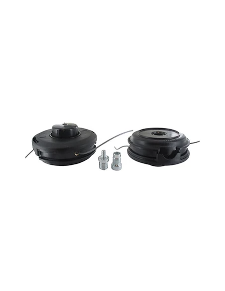 Tête fil nylon TAP-N-GO TECOMEC diamètre: 130 mm. Livrée avec du fil rond diamètre: 2,4 mm et 3 adaptateurs filetage à gauches:
