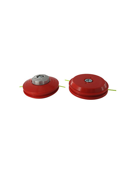 Tête pro 2 fils nylon à bouton métal TECOMEC avec adaptateur M10 X 1,00 FG à déroulement manuel.