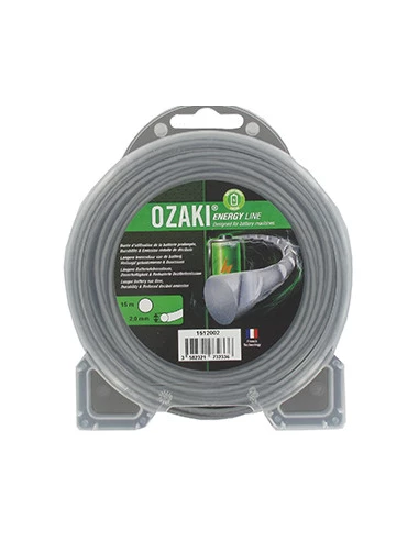 Coque fil nylon ondulé rond OZAKI ENERGY LINE. - Longueur: 15 m, Ø: 2,00mm.