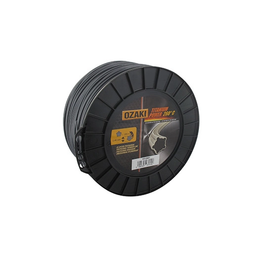 Bobine fil OZAKI TITANIUM POWER 2,4mm X 290m Profil pentagonal, co-polymère haute résistance.