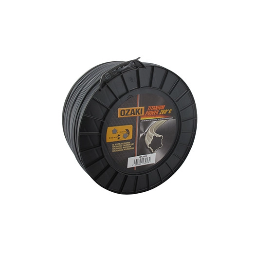 Bobine fil OZAKI TITANIUM POWER 2,7mm X 238m Profil pentagonal, co-polymère haute résistance.