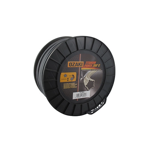 Bobine fil OZAKI TITANIUM POWER 3,5mm X 136m Profil pentagonal, co-polymère haute résistance.