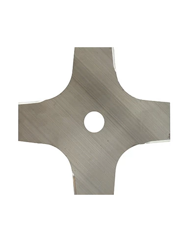 Lame 4 dents évidées adaptable pour débroussailleuse - Coupe de 255mm, alésage: 25,4mm, épaisseur: 1,6mm.