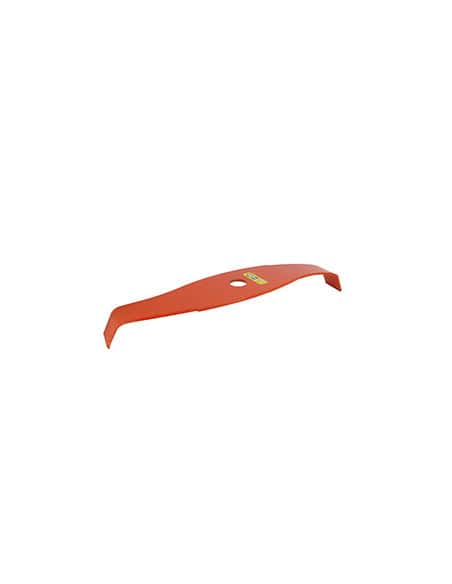 Lame 2 dents spéciale ronces, profil courbe (réduction du bruit) et de couleur orange (haute visibilité) adaptable pour débrouss