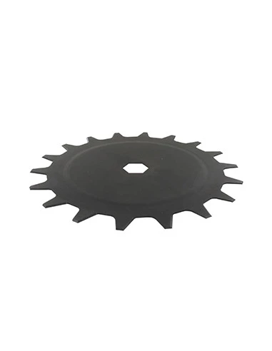 Lame supérieure 18 dents pour système de coupe à lames contre-rotatives universel. Se monte sur notre système 1603088.
