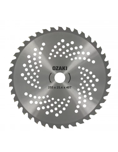 Lame 40 dents à pointe carbure adaptable pour débroussailleuse - Coupe de 255mm, alésage: 25,4mm, épaisseur: 1,3mm.