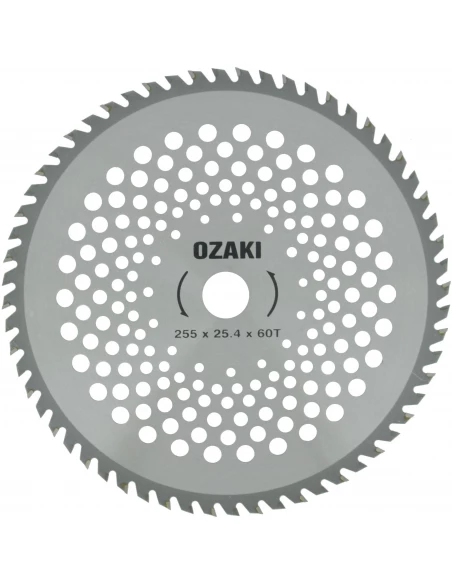 Lame 60 dents à pointe carbure adaptable pour débroussailleuse - Coupe de 255mm, alésage: 25,4mm, épaisseur: 1,4mm