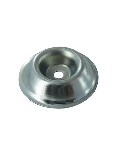 Coupelle d'appui en acier, alésage: 10mm, Diam: 85mm.