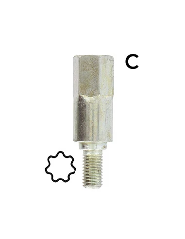 Adaptateur étoilé 7 dents - Se monte avec notre renvoi d'angle universel 1602042, élagueuse 1603093 et lamier universel 1801000.