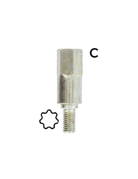 Adaptateur étoilé 7 dents - Se monte avec notre renvoi d'angle universel 1602042, élagueuse 1603093 et lamier universel 1801000.