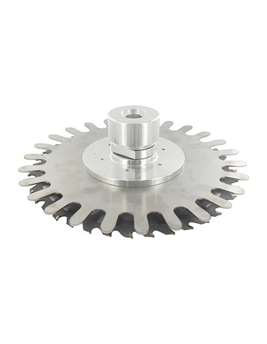 Tête aluminium universelle avec lame pointes carbure 40 dents, Ø230mm et pare-pierre à rotation libre, pour travail autours des