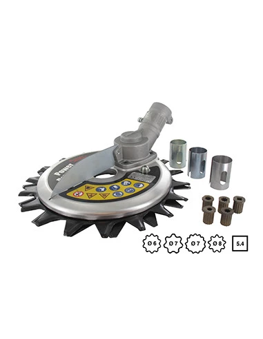 Système 2 lames contre-rotatives universel pour débroussailleuses à dos avec tubes de diamètre extér