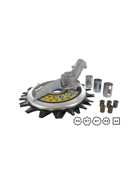 Système 2 lames contre-rotatives universel pour débroussailleuses à dos avec tubes de diamètre extér