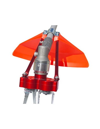 Système 2 fraises contre-rotatives universel MYTILLA 2. Adaptable sur toute débroussailleuse à dos avec bras droit. Pour travail