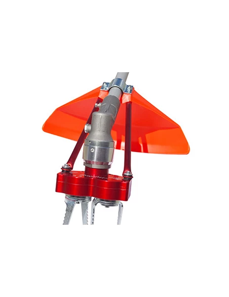 Système 2 fraises contre-rotatives universel MYTILLA 2. Adaptable sur toute débroussailleuse à dos avec bras droit. Pour travail