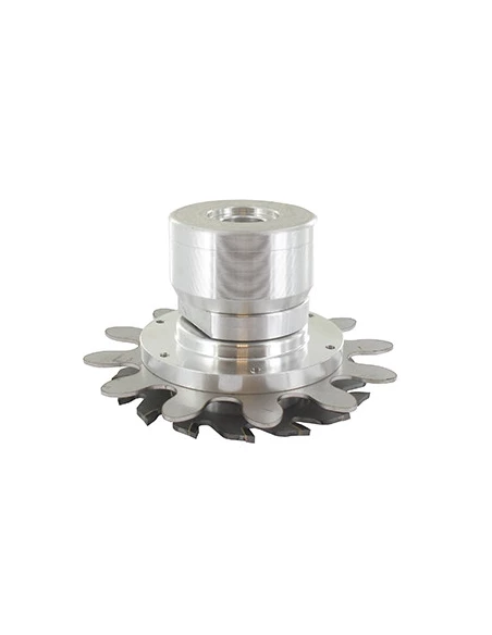 Tëte aluminium avec 1 lame pointe carbures 16 dents Ø 100mm et parre-pierre à rotation libre, pour travail dans des espaces rest
