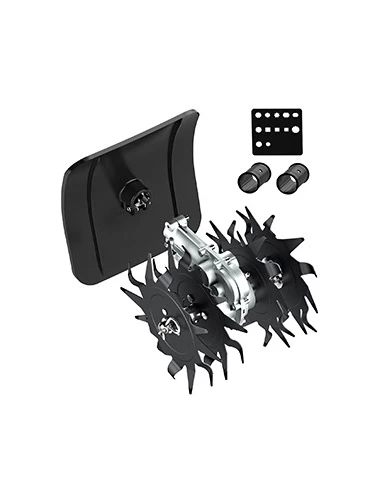 Renvoi d'angle et fraises universel. Convient pour la majorité des débroussailleuses à dos. Livré avec gabarit d'identification